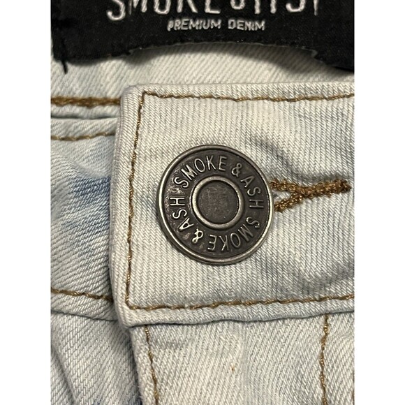 Smoke Rise Men's Distressed, Acid-Wash Moto Jeans 32x32 - Picture 3 of 11